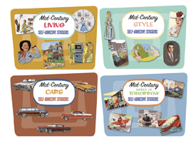 4 Sets 50s Retro Style Sticker Packets