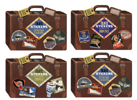 4 Sets Retro Luggage Labels Stickers Travel Hotel Ships
