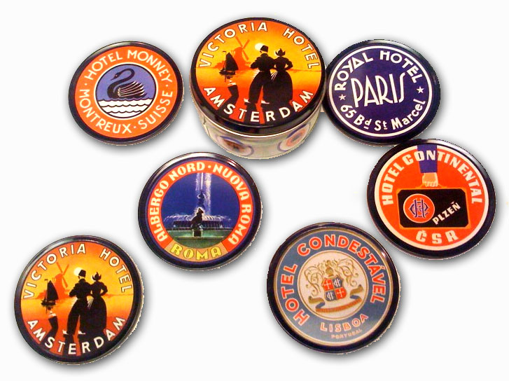 Set 0f 6 Coasters - European Hotels