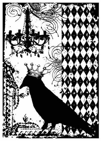 Tim Holtz ATC-Size Cling Mounted Stamp Blackbird